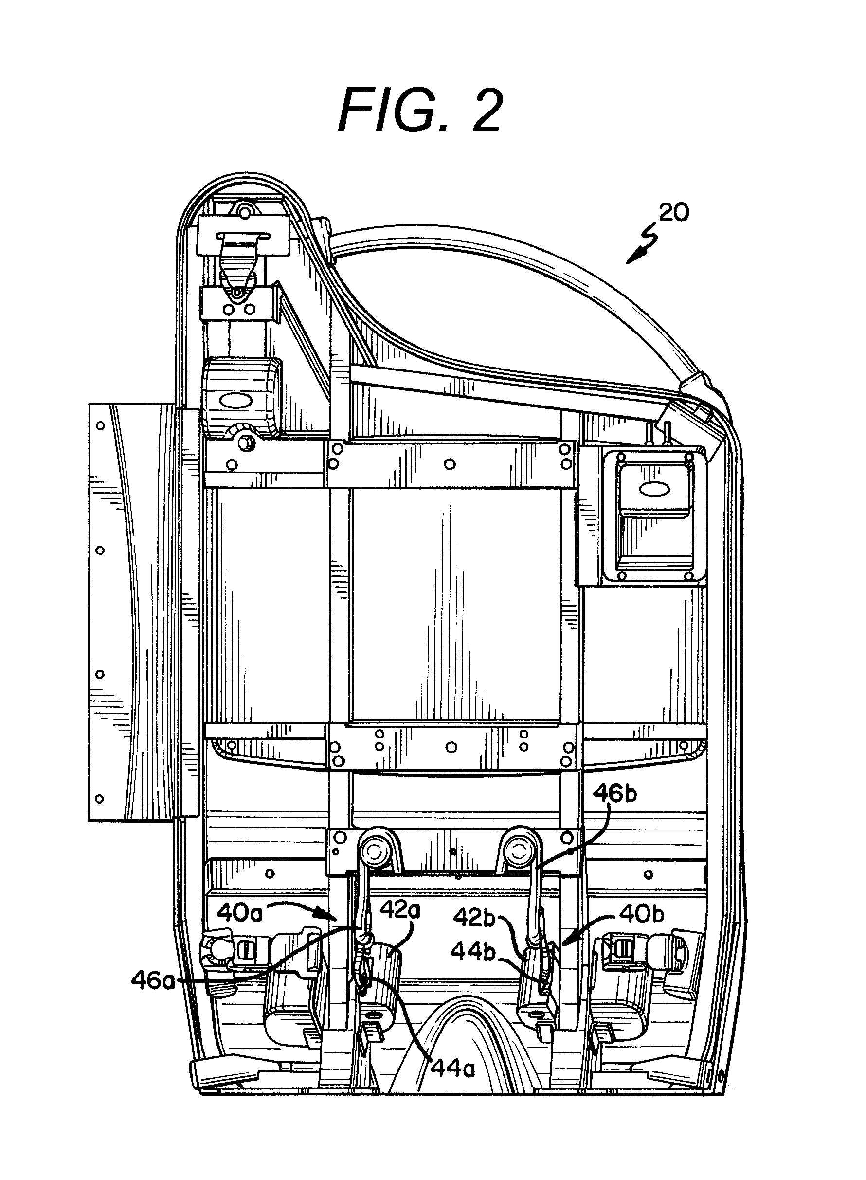 3-point wheelchair passenger securement system