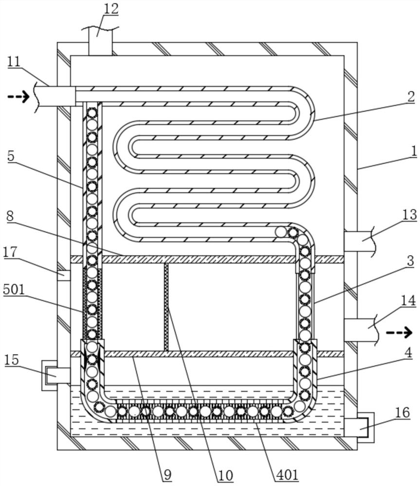 Boiler flue gas waste heat recovery device and recovery method