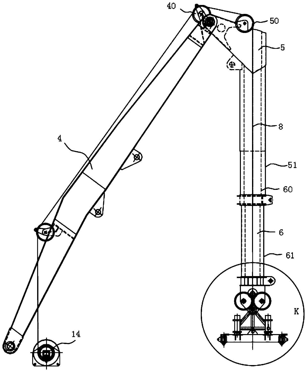 A folding arm lifting device