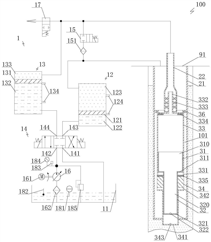 Automatic liquid replenishment rodless liquid flooding oil production device and oil production method