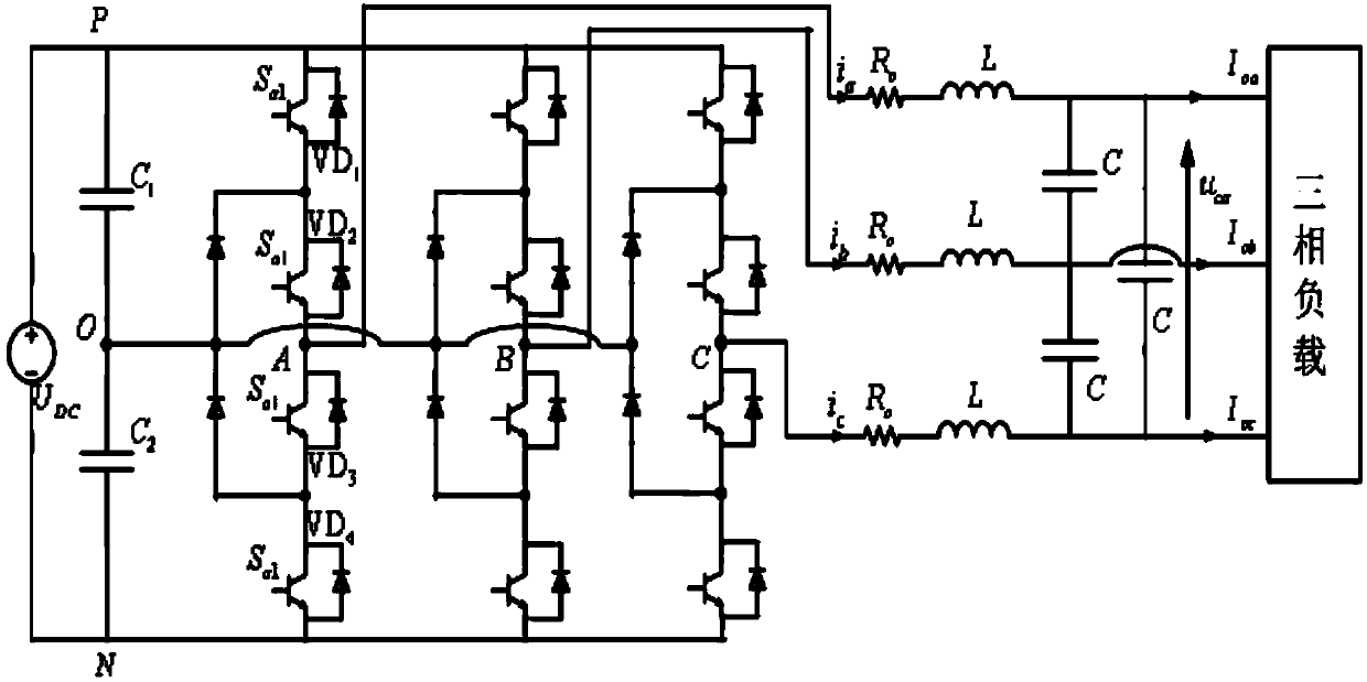 Clamping-type three-phase voltage-source type inverter and control method thereof