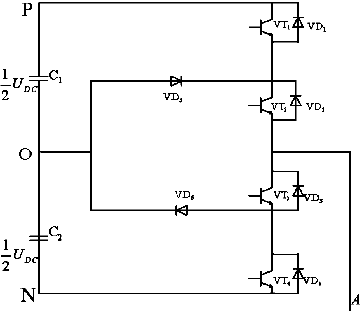 Clamping-type three-phase voltage-source type inverter and control method thereof