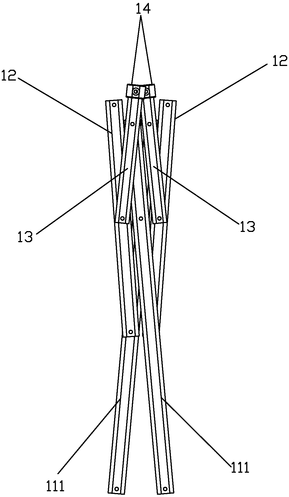 Self-locking crossing mechanism used for folding table and chair frames and folding bed frame