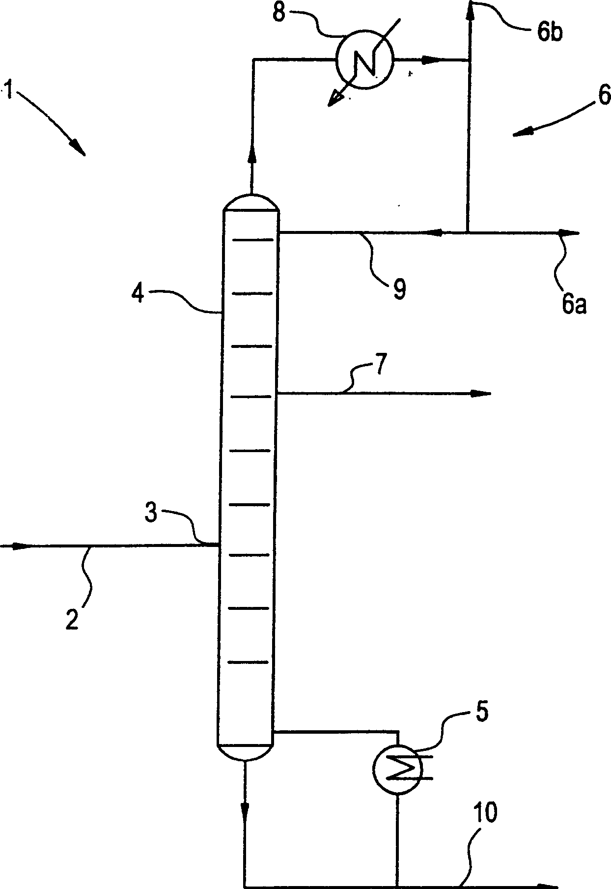 Process for recovering acrylic aldehyde or propionic aldehyde from low concentrate water solution flow