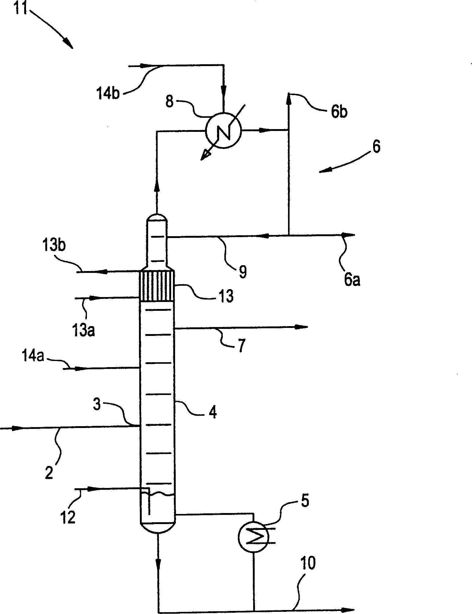 Process for recovering acrylic aldehyde or propionic aldehyde from low concentrate water solution flow