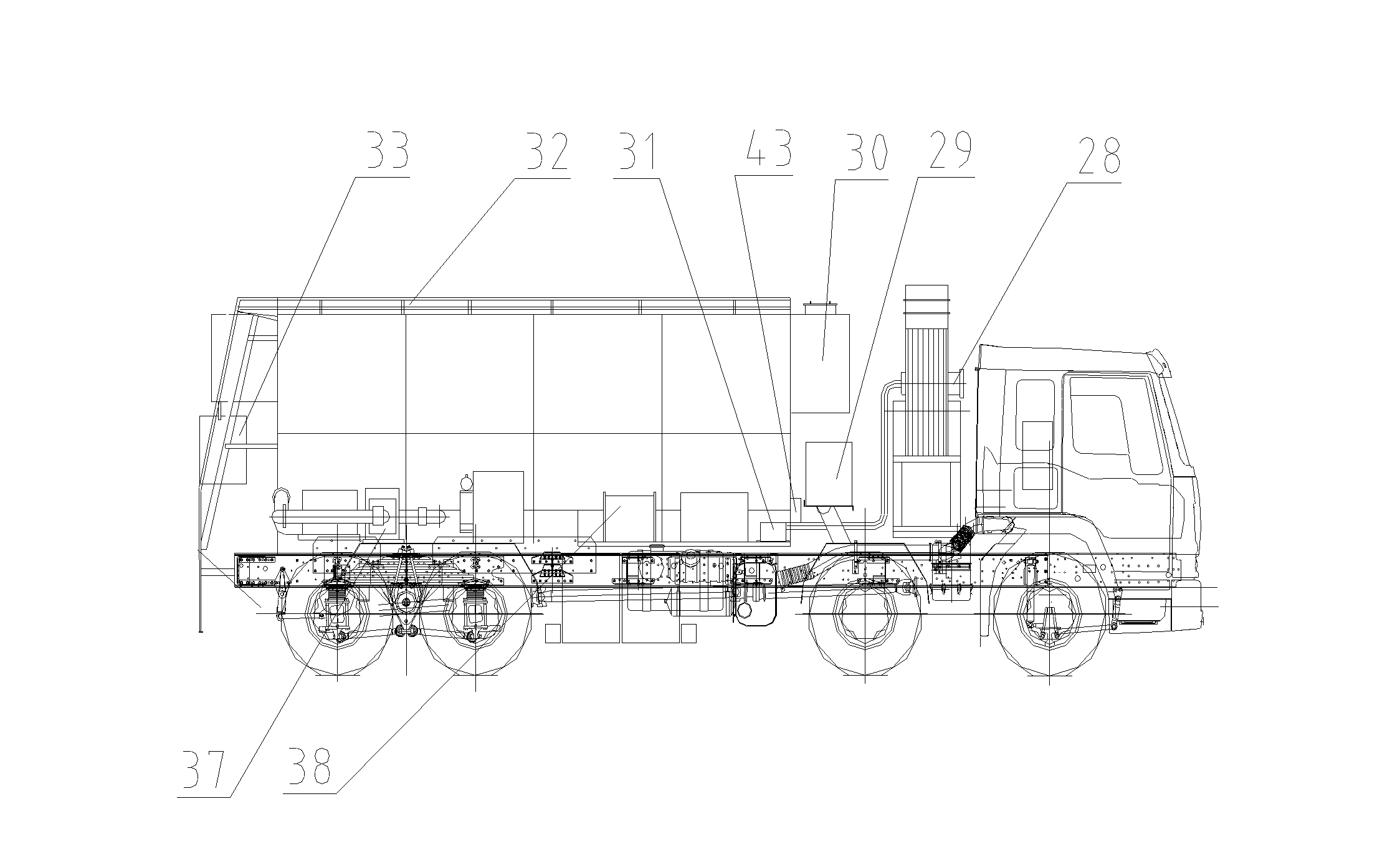 Multifunctional explosive mixing and loading truck