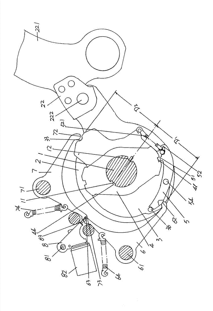 Rotary type multi-arm shedding mechanism