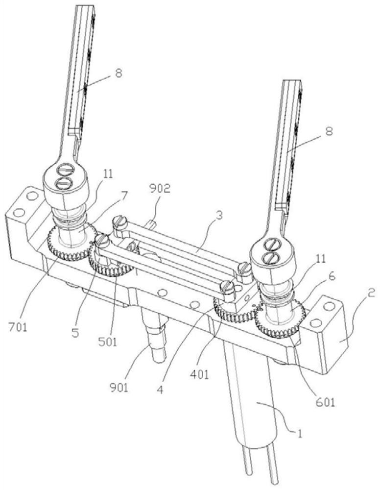 Single-motor-controlled large-range windscreen wiper structure