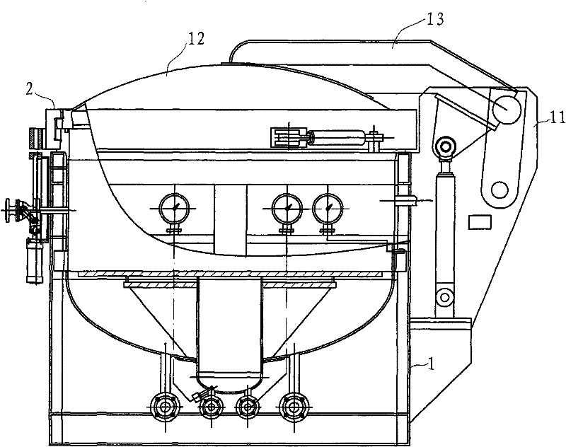 Rotary quick-opening device for pressure vessel