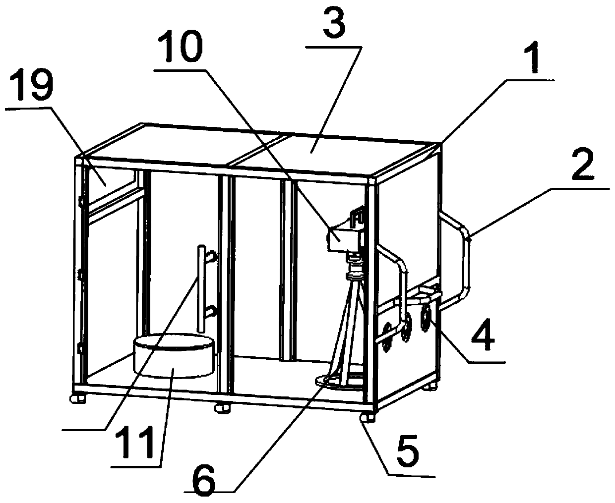 Fixed type three-dimensional scanning mobile dustproof system