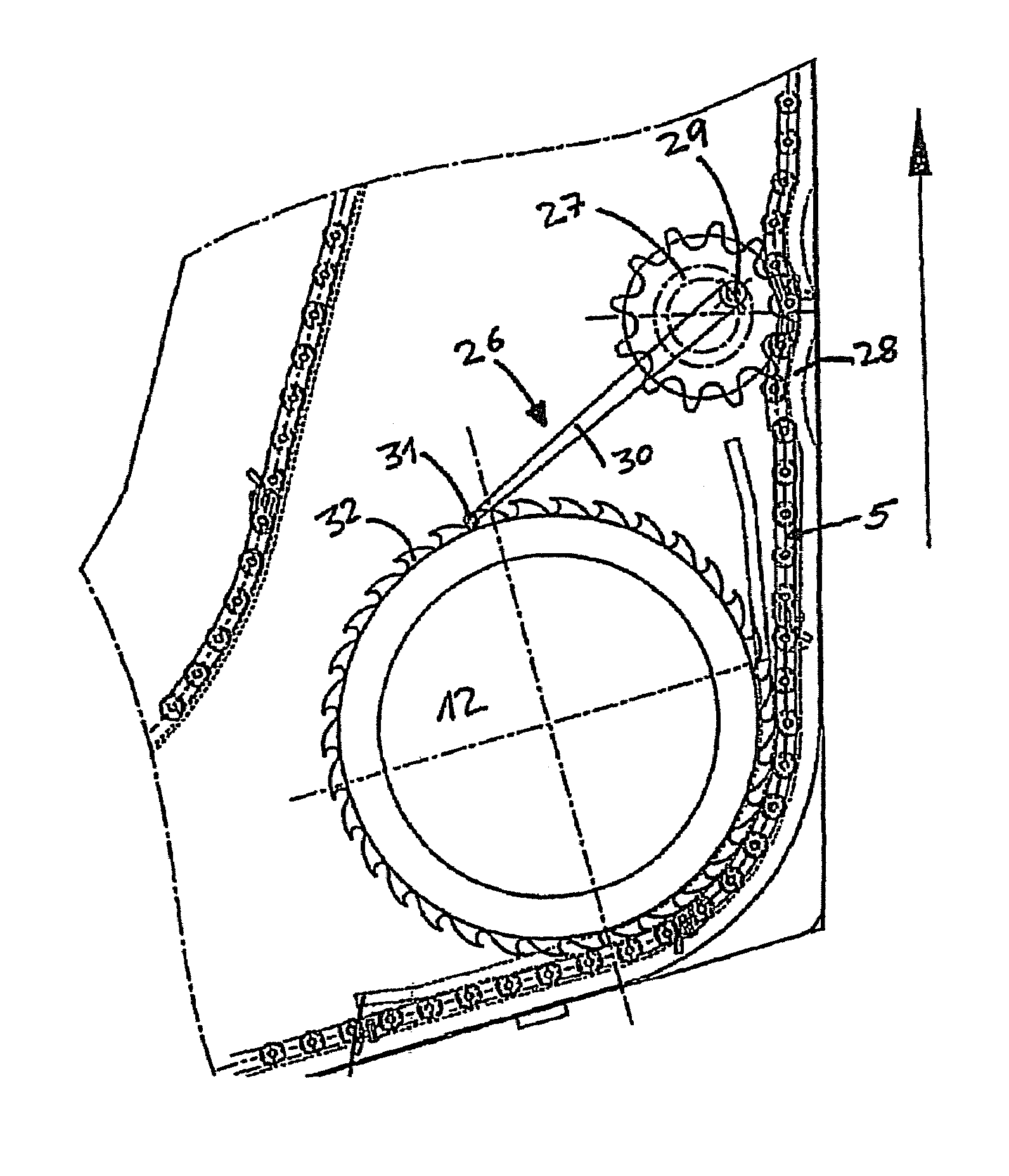 Device for receiving and separating chips and cooling liquid discharged from machine tools (drive)