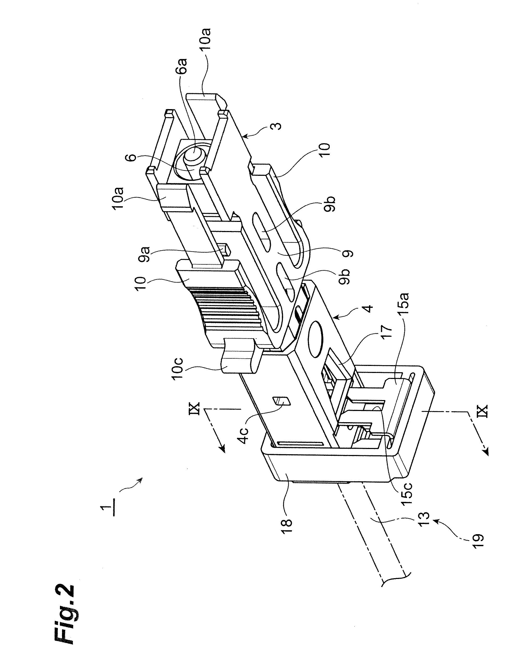 Optical connector, and assembling method of optical connector