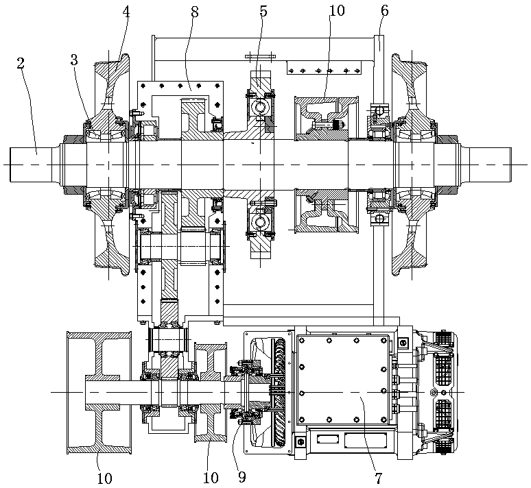 Toothed rail car bogie