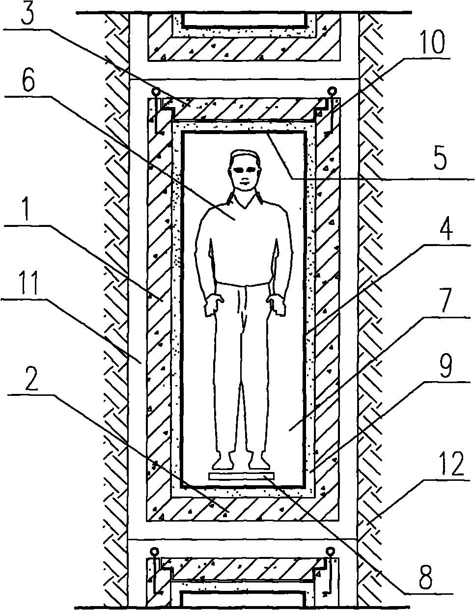 Stereo buried cylindrical concrete coffin for deep-well tomb hole and preparation method thereof