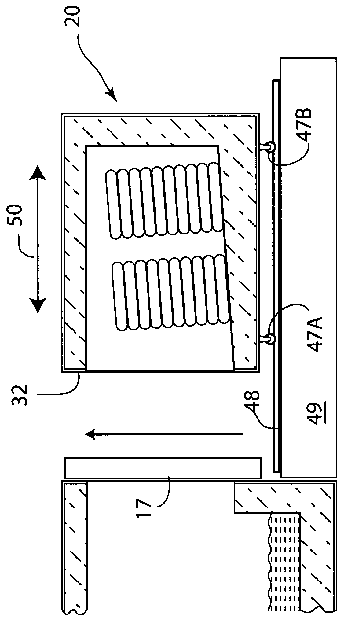 Movable sweat hearth for metal melting furnace