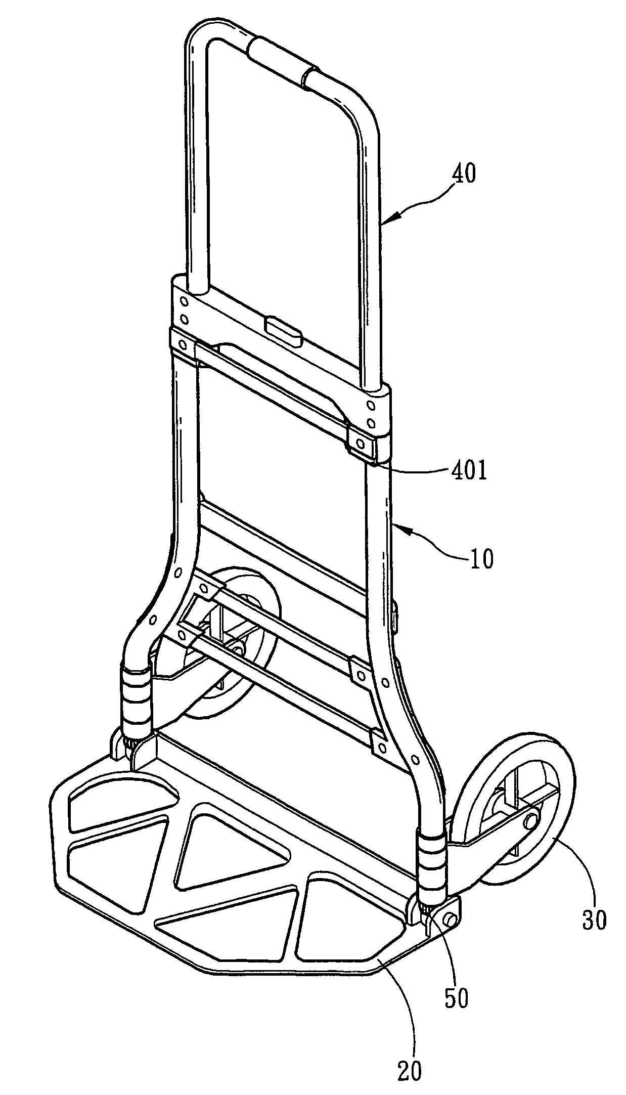 Folding anchor structure for foldable hand trucks