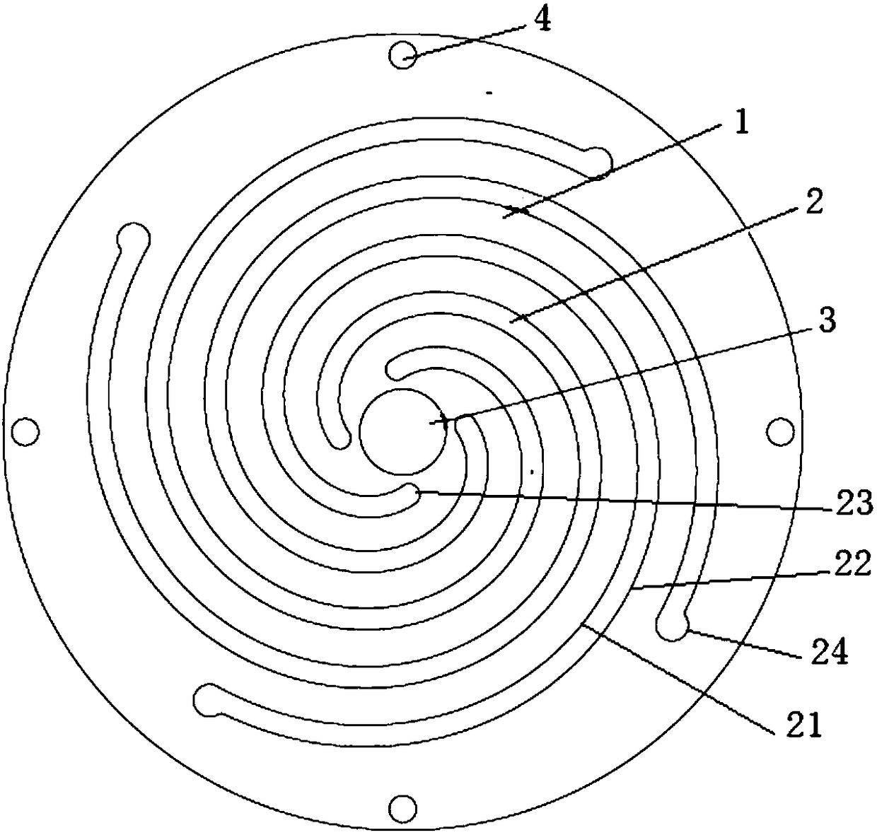 Archimedes spiral plate spring