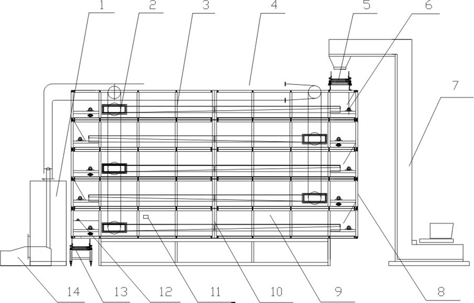 Automatic green tea leaf spreading machine