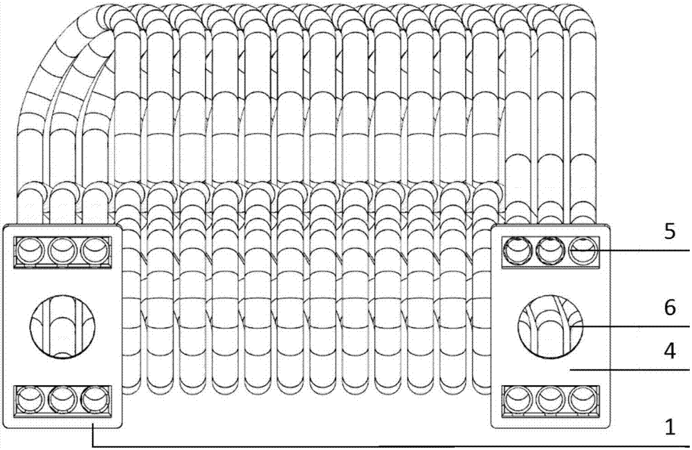 Double-spiral-pipe type gas-to-gas heat exchanger in annular channel