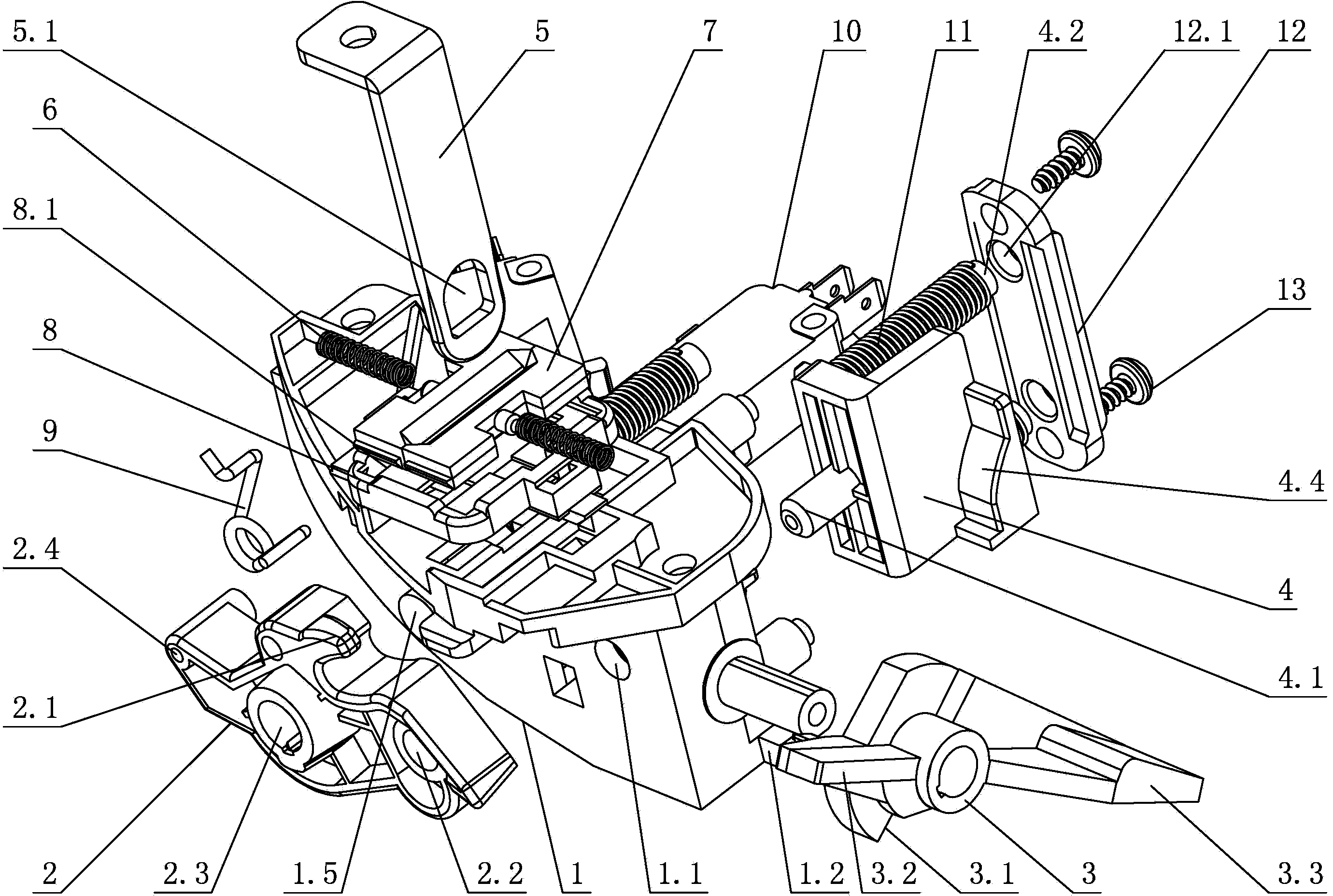 Household appliance switch bracket with self-locking device