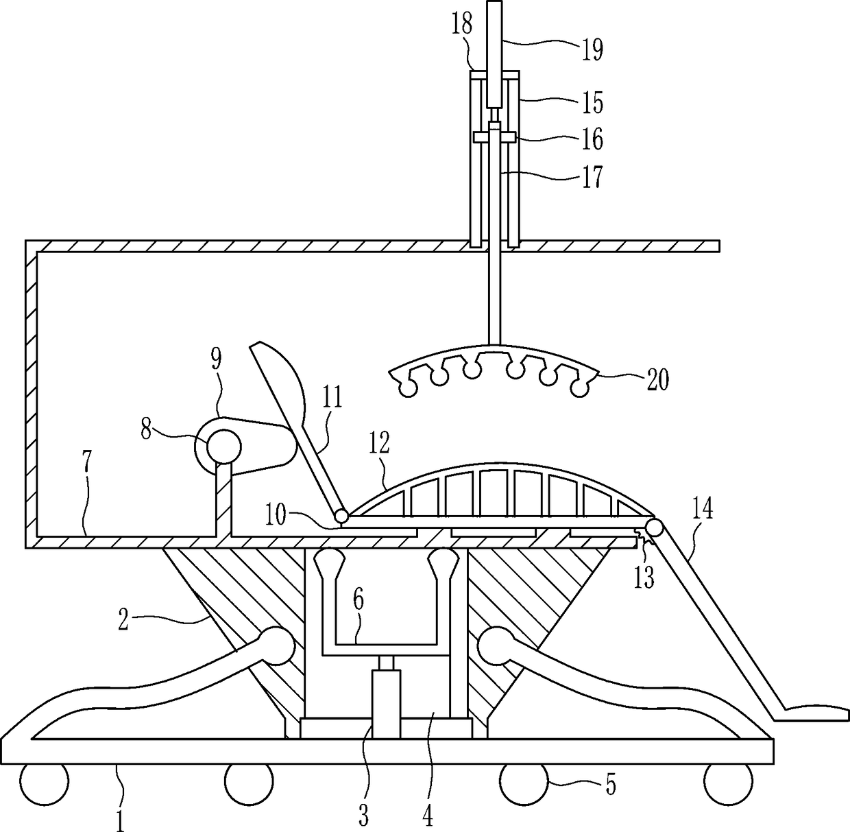 Indoor mobile seat for medical treatment of paralytics