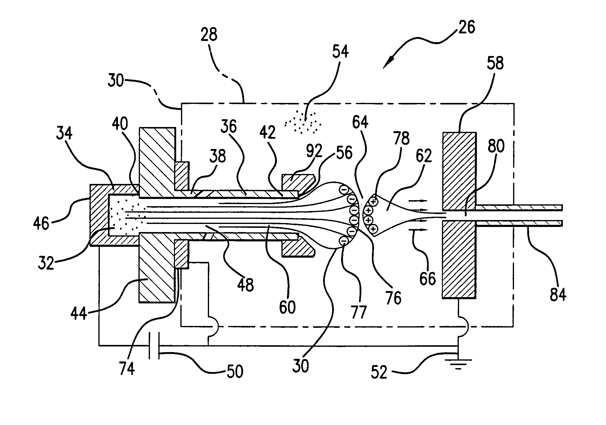 Apparatus and method utilizing high power density electron beam for generating pulsed stream of ablation plasma