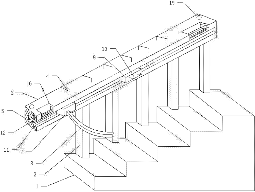 Emergency staircase railing