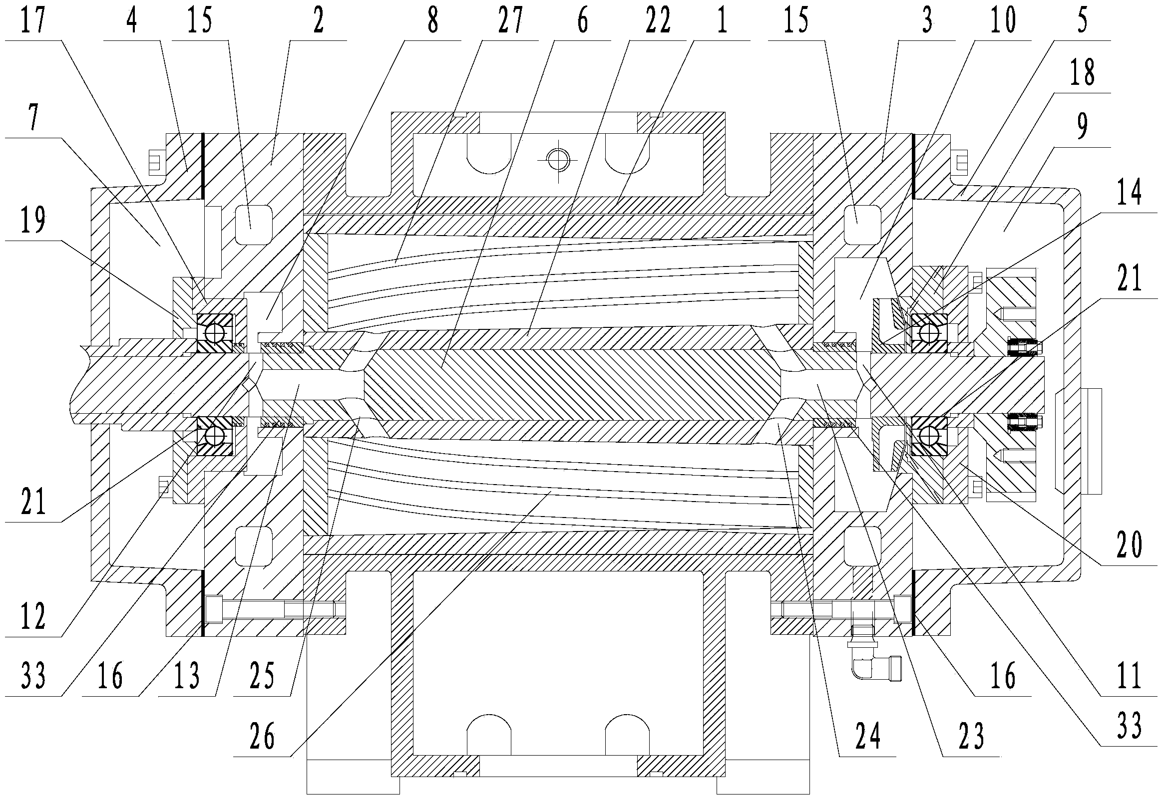 Roots pump with rotor cooling structure