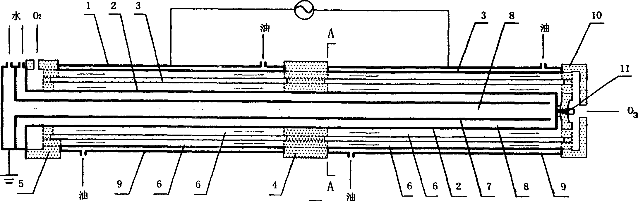 Discharge tube element which produce ozone