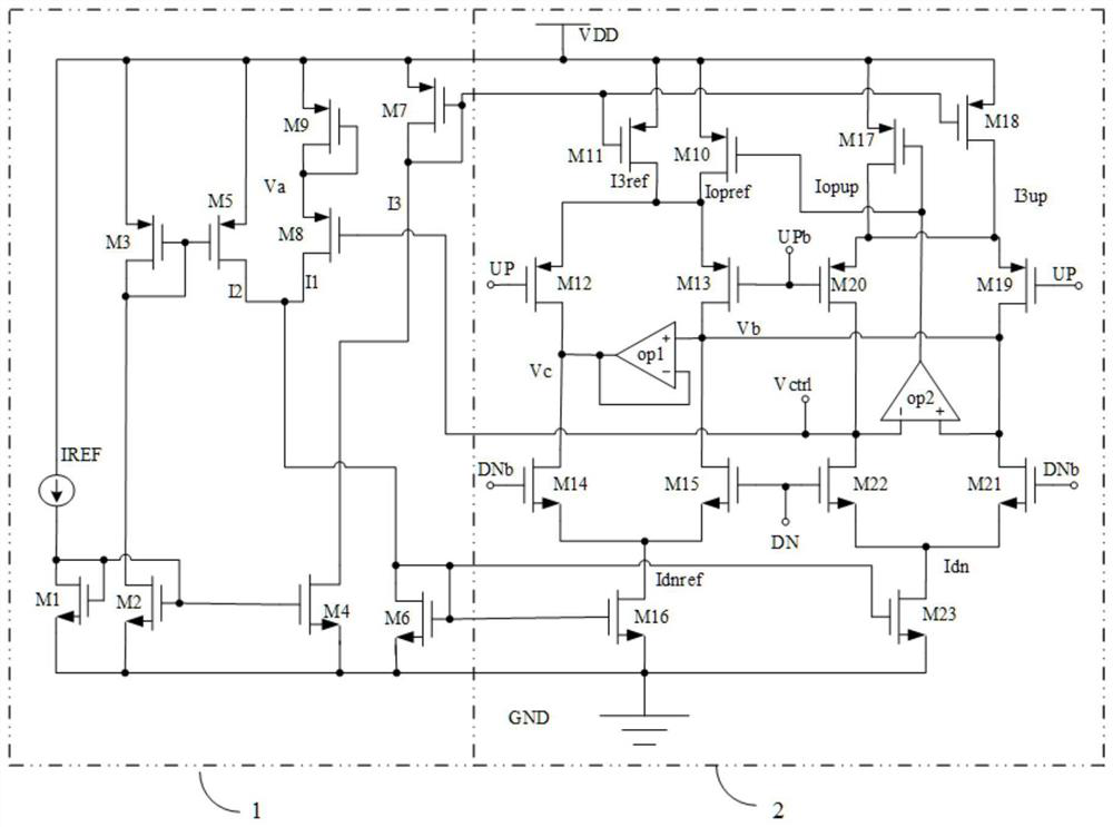 Charge pump with wide locking range and low current mismatch