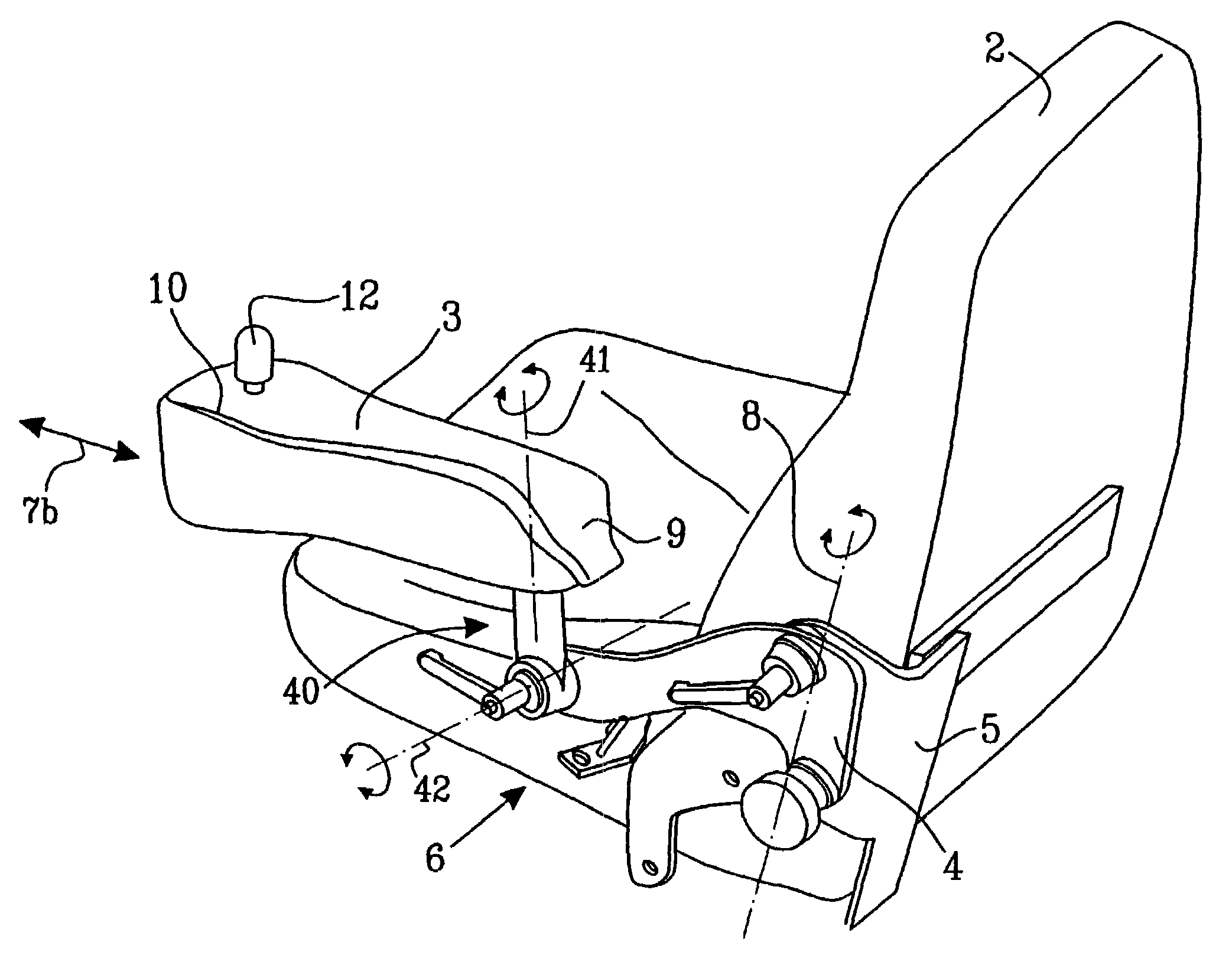 Armrest for use with a vehicle seat