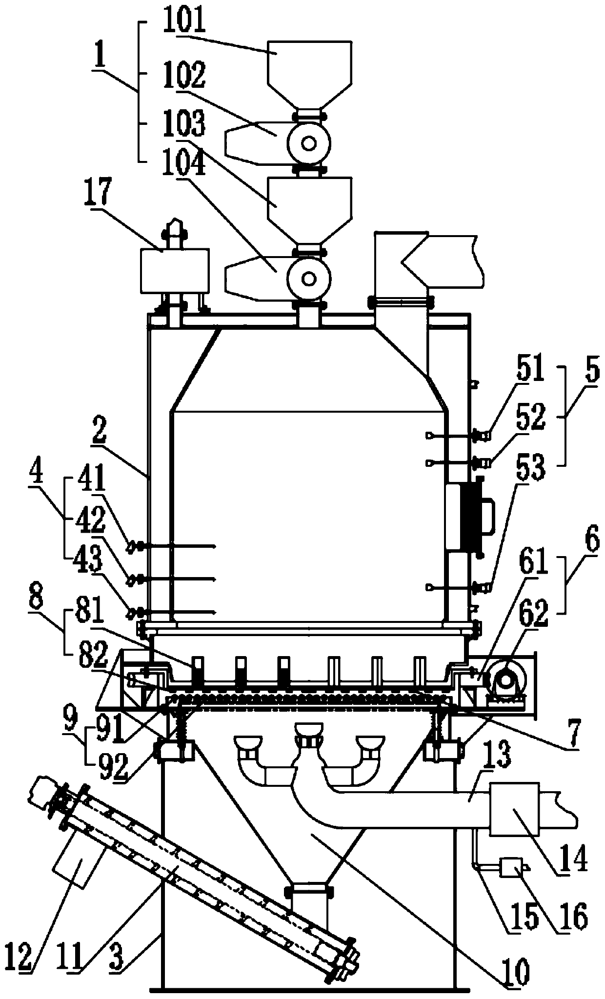 Novel semi-coke gasifier device