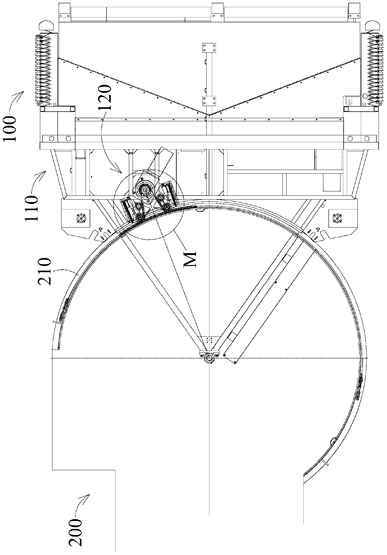 Braking device and boarding bridge