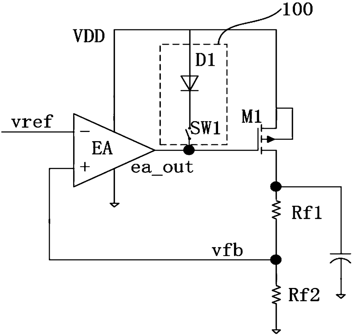 Starting overshoot suppression circuit used for LDO