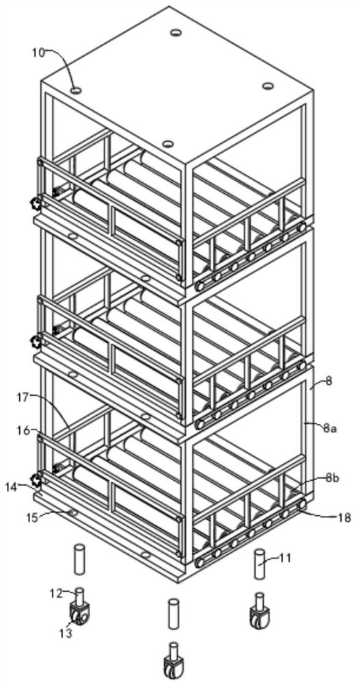 Automatic unloading turnover device for logistics storage in industrial park and using method of automatic unloading turnover device