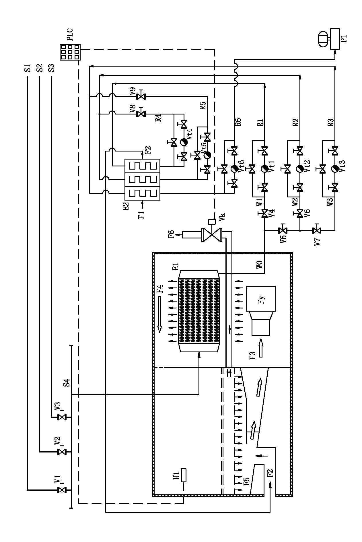 Graded drain and condensed water sensible heat cascade use relaxation heat setting machine