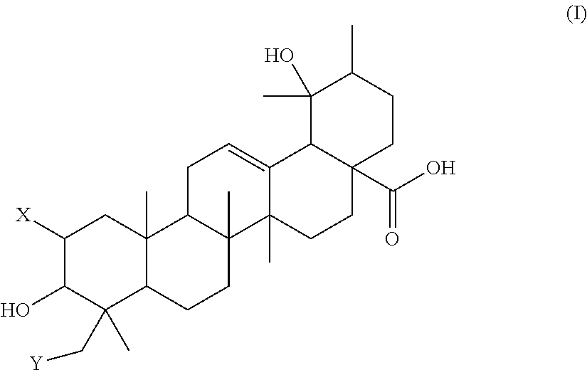 Polyhydroxylated pentacyclic triterpene acids as HMG-COA reductase inhibitors