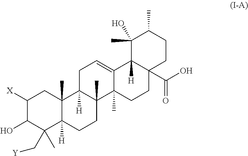 Polyhydroxylated pentacyclic triterpene acids as HMG-COA reductase inhibitors