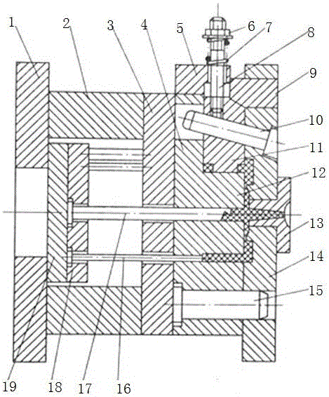 Side draw pin lateral injection mold