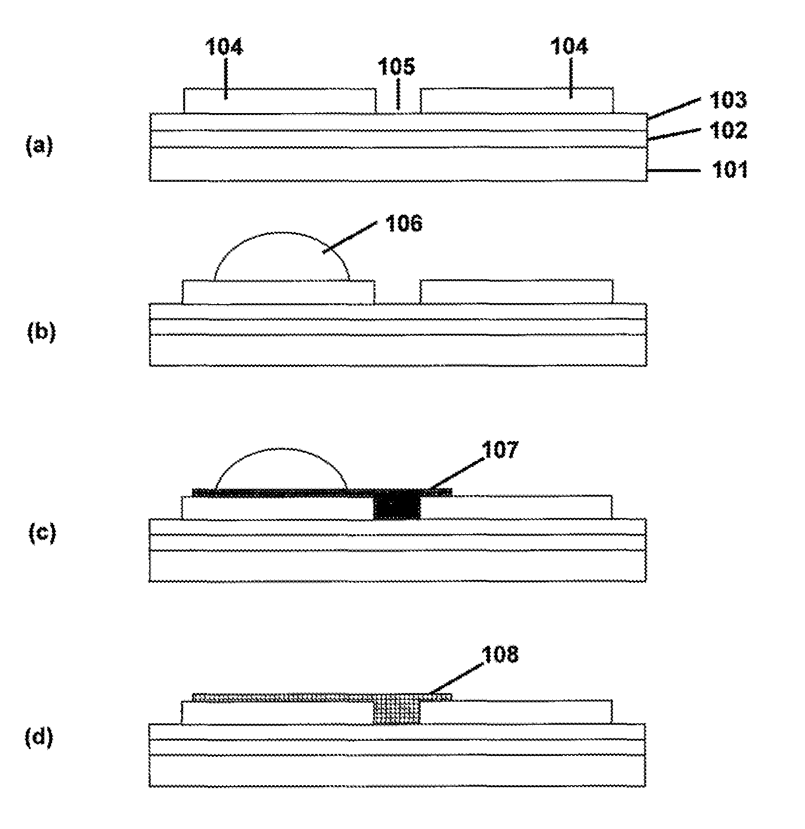 Forming active channel regions using enhanced drop-cast printing