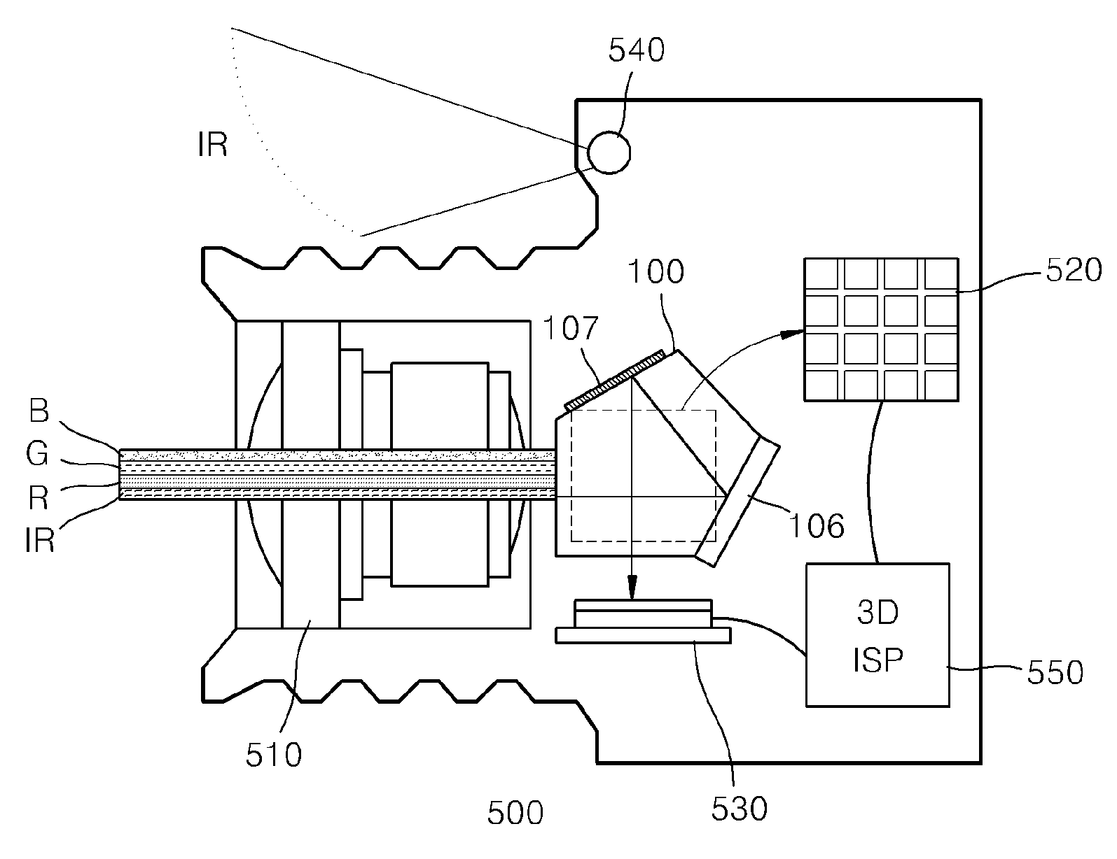 Beam splitter for 3D camera, and 3D image acquisition apparatus employing the beam splitter