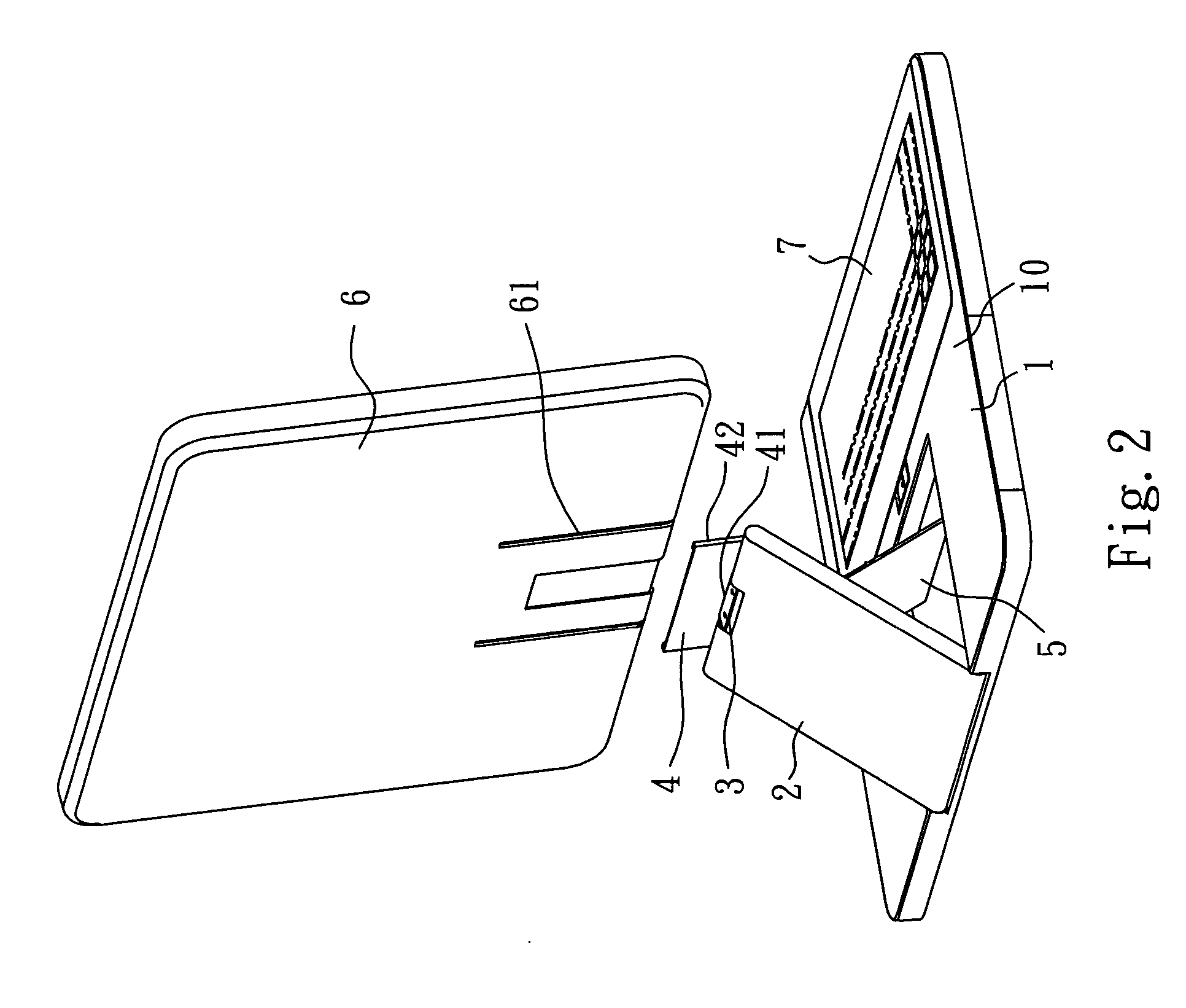 Portable computer support structure