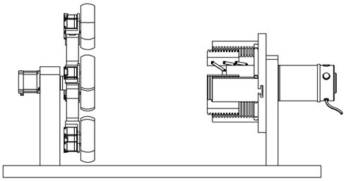 Rapid grinding device for ends of steel pipes of different pipe diameters