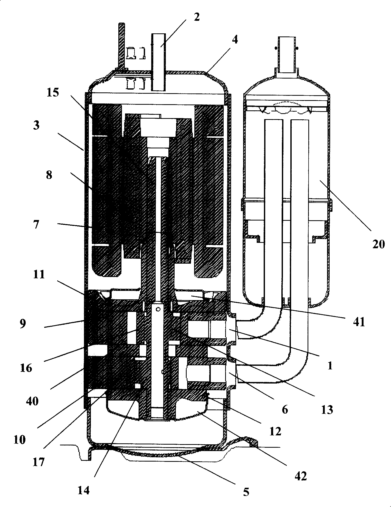 Dual-rotor rotary compressor