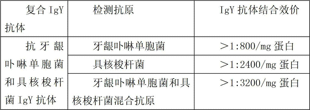 Gingivitis and gingivitis ozostomia preventing mouthwash prepared by anti-porphyromonas gingivalis and IgY antibody with fusobacterium nucleatum specificity