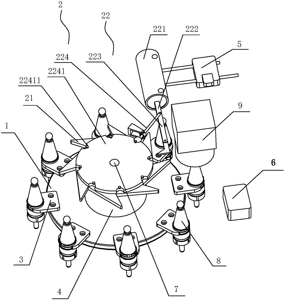 Bamboo hat-type tool magazine tool changer and control method thereof