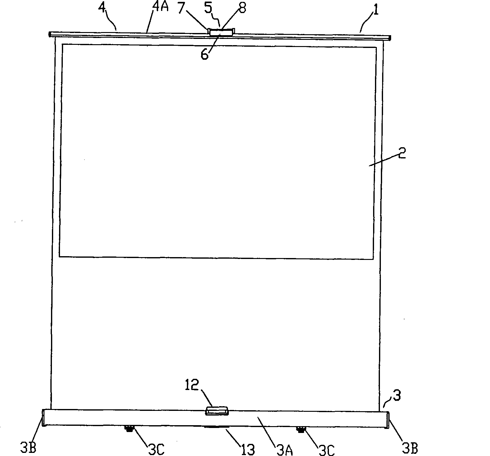 Portable self-supporting manual-lifting screen