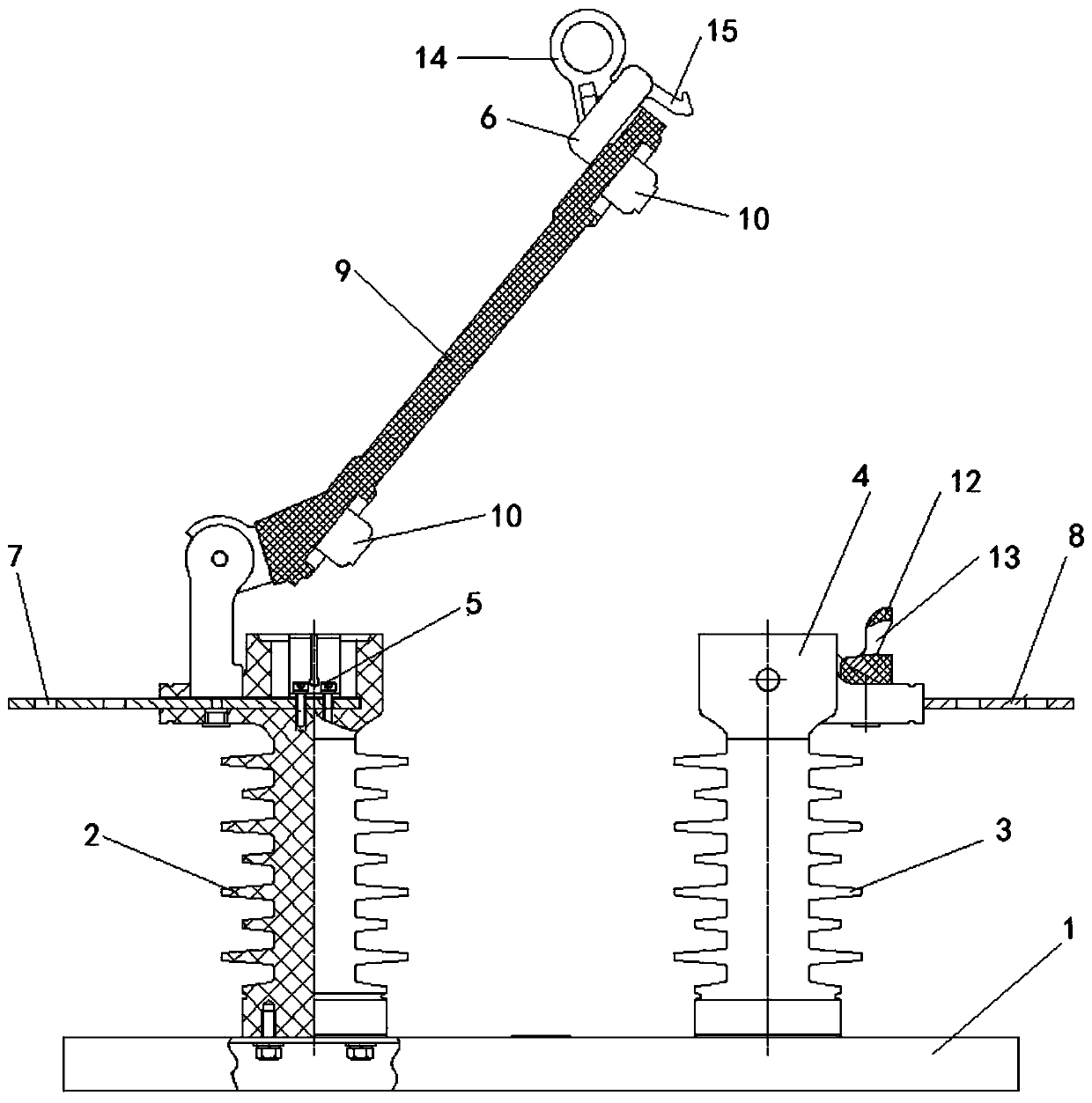 Novel double-column vertical open type outdoor high-voltage AC disconnecting switch