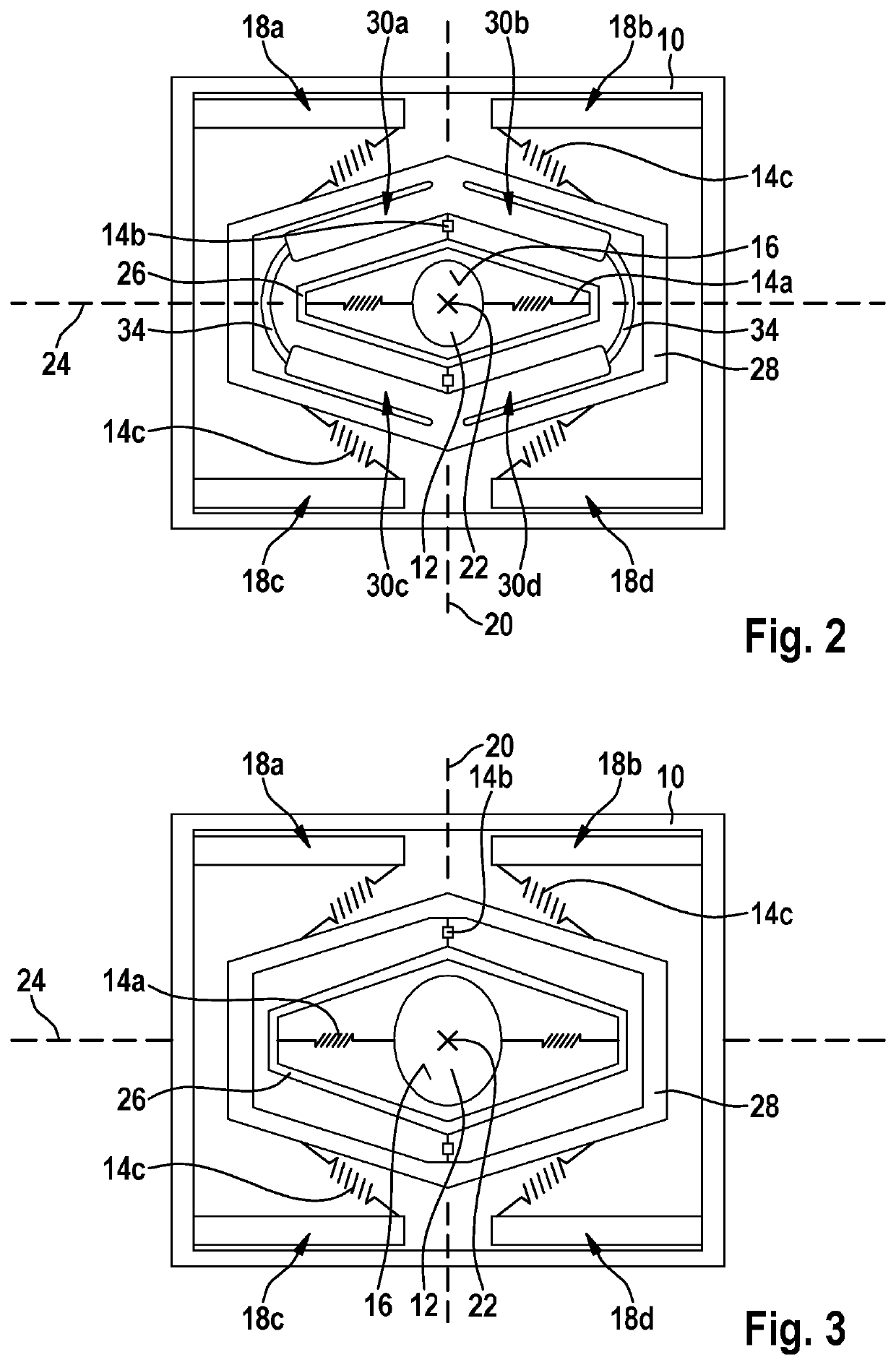 Micromechanical component, method for manufacturing a micromechanical component, and method for exciting a movement of an adjustable part about a rotational axis