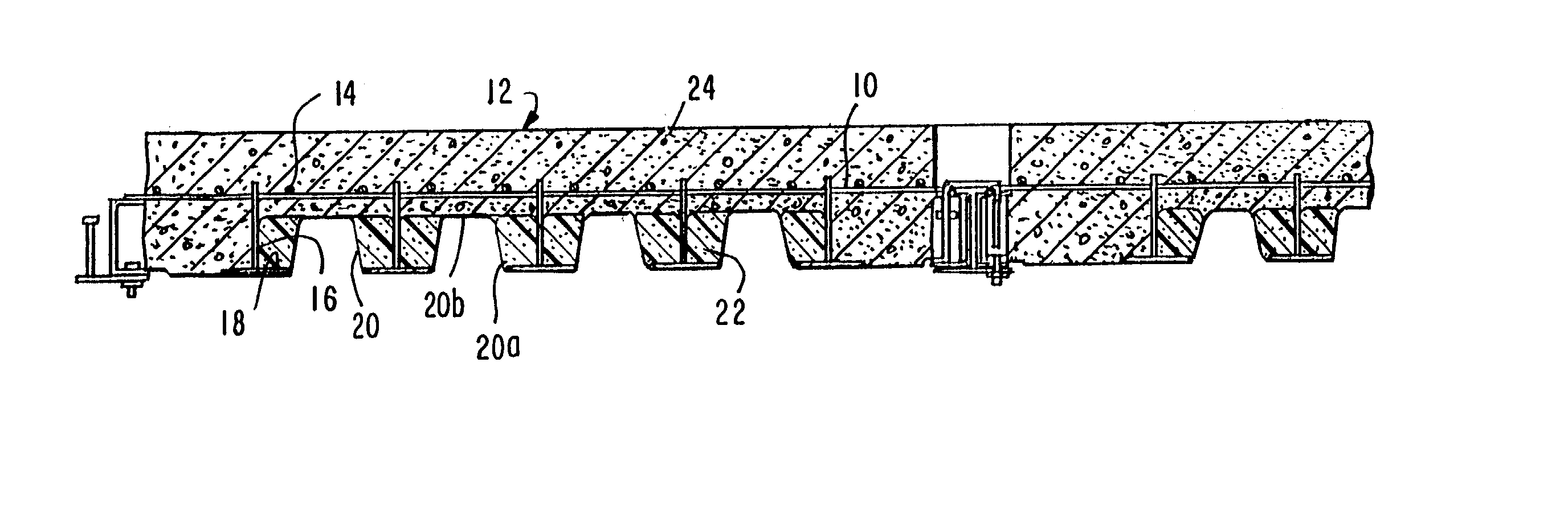 Combination light-weight deck form, with connectors